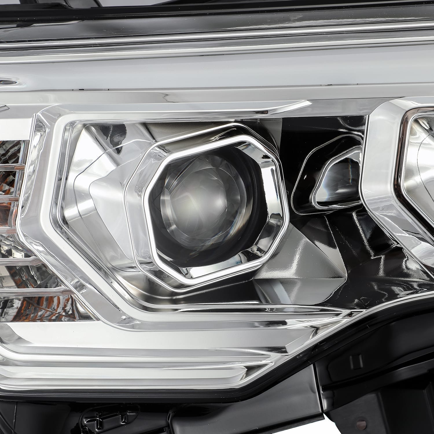 AlphaRex 14-20 Toyota 4Runner PRO-Series Projector Headlights Plank Style Chrm w/Sequential Signal - 0