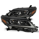 AlphaRex 11-21 Toyota Sienna LUXX LED Proj Headlights Plank Style Black w/Seq Signal/DRL-1