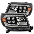 AlphaRex 05-11 Toyota Tacoma NOVA LED Projector Headlights Plank Style Alpha Black w/Activ Light/DRL-1