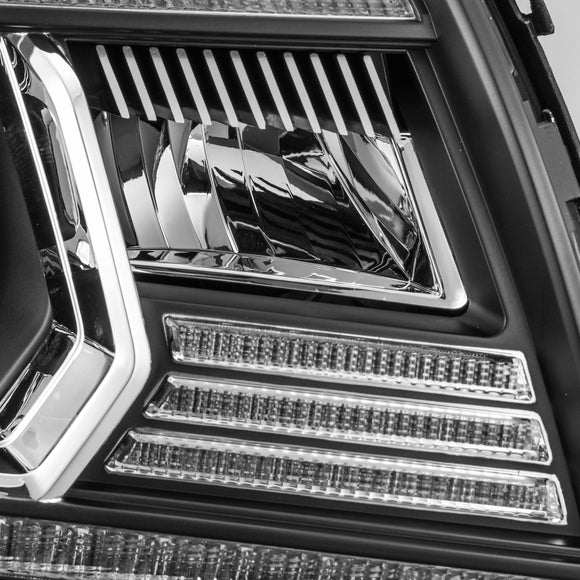 AlphaRex 05-11 Toyota Tacoma PRO-Series Projector Headlights Plank Style Design Black w/DRL