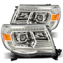 AlphaRex 05-11 Toyota Tacoma PRO-Series Projector Headlights Plank Style Design Chrome w/DRL-1