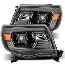 AlphaRex 05-11 Toyota Tacoma LUXX LED Projector Headlights Plank Style Alpha Black w/Activ Light/DRL-1