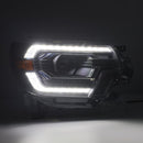 AlphaRex 12-15 Toyota Tacoma PRO-Series Projector Headlights Plank Style Alpha Black w/DRL-4