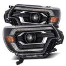 AlphaRex 12-15 Toyota Tacoma PRO-Series Projector Headlights Plank Style Black w/DRL-1