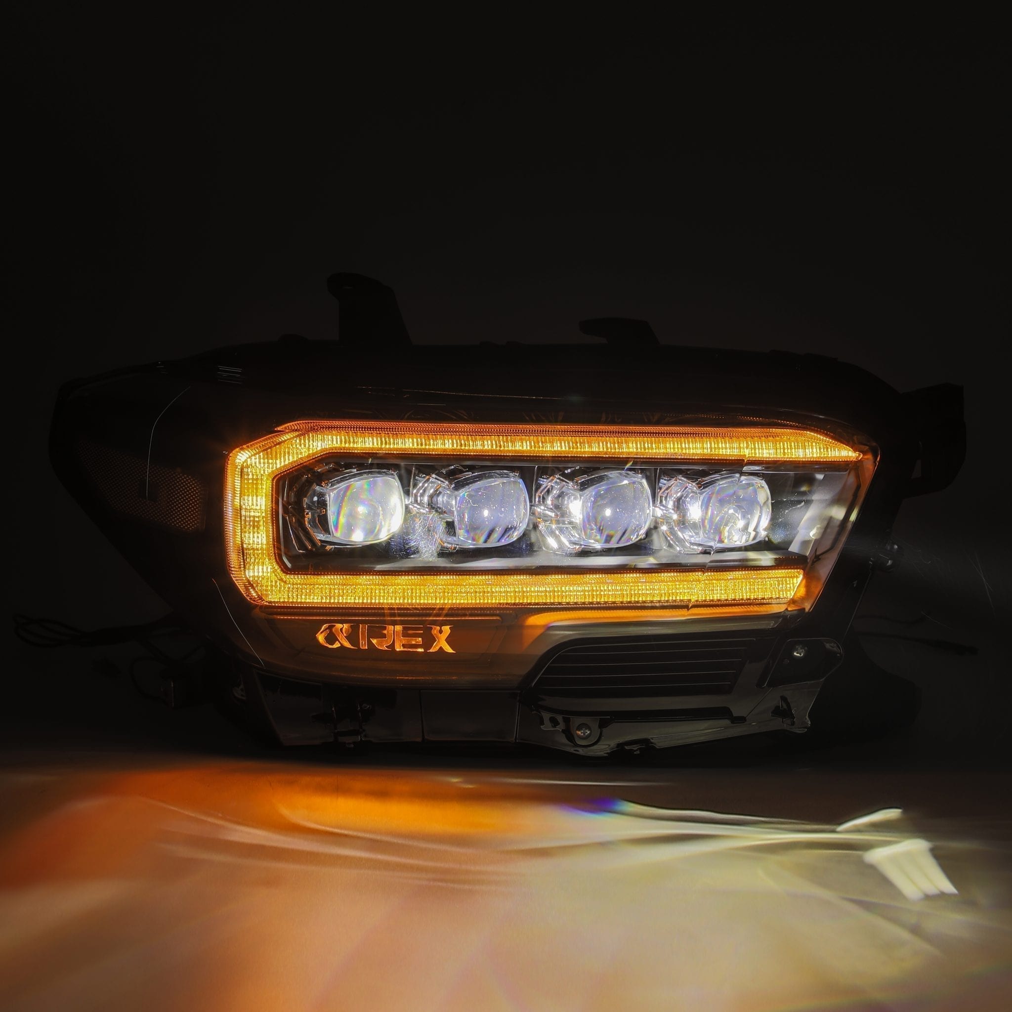 AlphaRex 16-20 Toyota Tacoma NOVA LED Projector Headlights Plank Style Black w/Activation Light