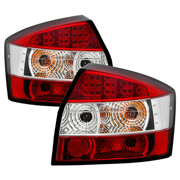 Spyder Audi A4 02-05 LED Tail Lights Red Clear ALT-YD-AA402-LED-RC