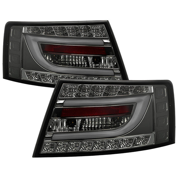 Spyder Audi A6 05-08 4Dr Sedan Light Bar LED Tail Lights Smke ALT-YD-AA605-LBLED-SM