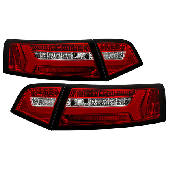 Spyder 09-11 Audi A6 LED Tail Lights - Red Clear (ALT-YD-AA609-LED-RC)
