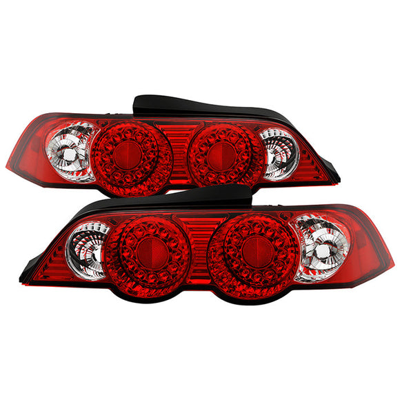 Spyder Acura RSX 02-04 LED Tail Lights Red Clear ALT-YD-ARSX02-LED-RC