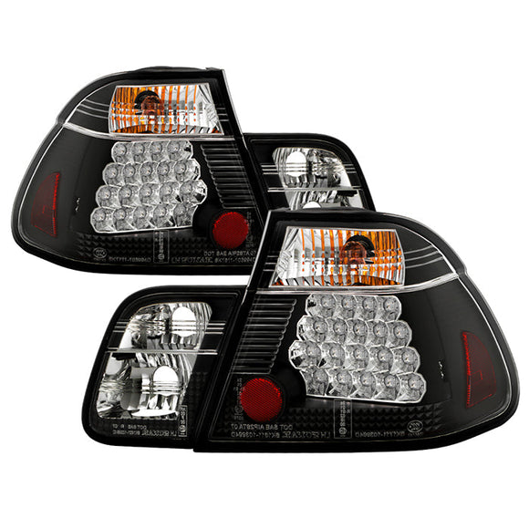 Spyder BMW E46 3-Series 99-01 4Dr LED Tail Lights Black ALT-YD-BE4699-4D-LED-BK
