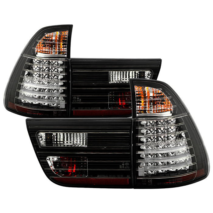 Spyder BMW E53 X5 00-06 4PCS LED Tail Lights Black ALT-YD-BE5300-LED-BK
