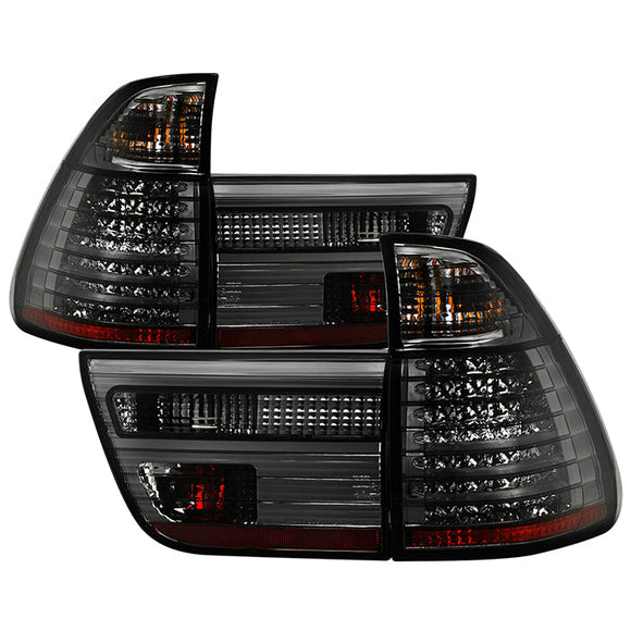 Spyder BMW E53 X5 00-06 4PCS LED Tail Lights Smoke ALT-YD-BE5300-LED-SM