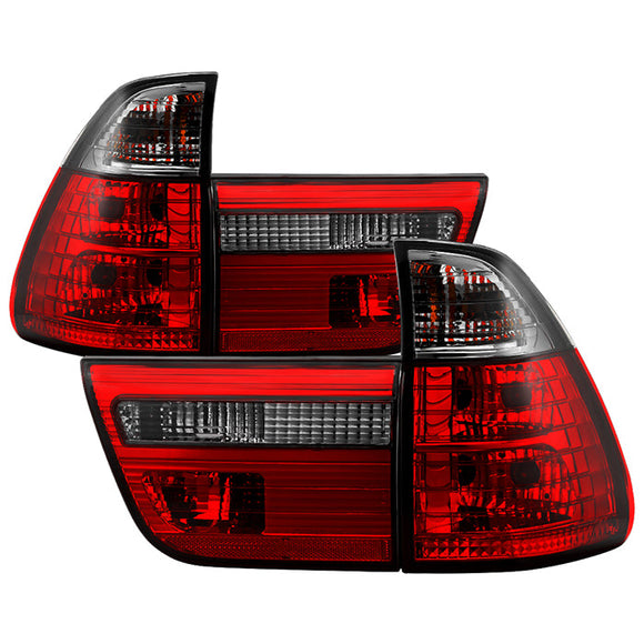 Spyder BMW E53 X5 00-06 4PCS Euro Style Tail Lights- Red Smoke ALT-YD-BE5300-RS