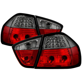 Spyder BMW E90 3-Series 06-08 4Dr LED Tail Lights Red Smoke ALT-YD-BE9006-LED-RS