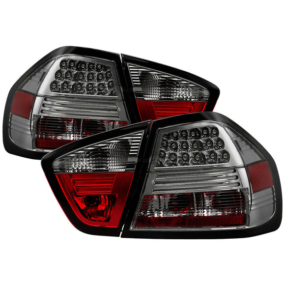 Spyder BMW E90 3-Series 06-08 4Dr LED Tail Lights Smoke ALT-YD-BE9006-LED-SM