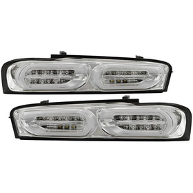 Spyder Chevy Camaro 16-18 (Do Not Fit Halogen Model) LED Tail Lights Chrome ALT-YD-CCAM16LED-SEQ-C