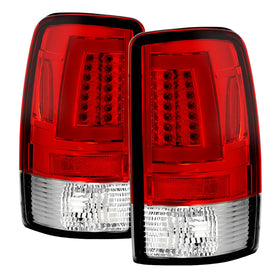 Spyder 00-06 Chevy Suburban 1500/2500 V2 Light Bar LED Tail Lights -Red Clr (ALT-YD-CD00V2-LBLED-RC)