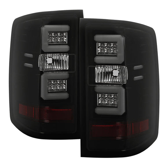 Spyder 14-18 Chevy 1500 / 15-19 GMC 3500 Dually / Bar LED Tail Lights Blk Smke ALT-YD-CS14-LBLED-BSM