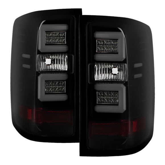 Spyder Chevy Silverado 16-17 Light Bar LED Tail Lights - Black Smoke ALT-YD-CS16-LED-BSM