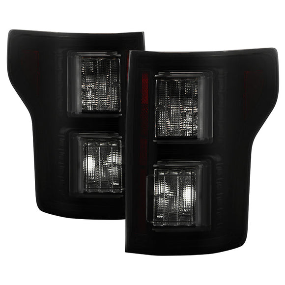 Spyder Ford F150 2015-2017 Light Bar LED Tail Lights - Black Smoke ALT-YD-FF15015-LBLED-BSM