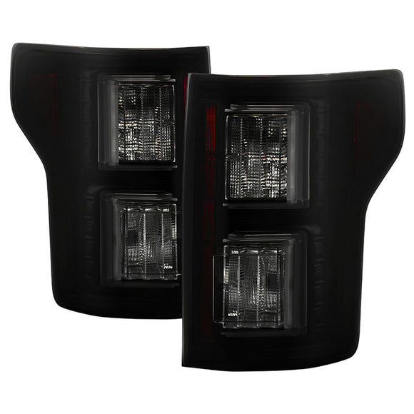 Spyder 18-19 Ford F-150 (w/o Blind Spot Sensor) LED Tail Lights - Blk Smk (ALT-YD-FF15018-LED-BSM)