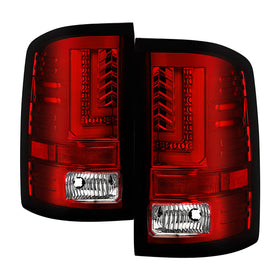 Spyder GMC Sierra 14-16 LED Tail Lights Red Clear ALT-YD-GS14-LBLED-RC