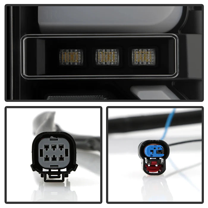 ( Spyder ) GMC Sierra 2019-2020 1500 Incandescent Bulb Model Only ( Not Compatible With LED Model ) LED Tail Lights - Black Smoke