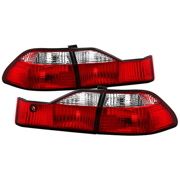 Spyder Honda Accord 98-00 4Dr Euro Style Tail Lights Red Clear ALT-YD-HA98-RC