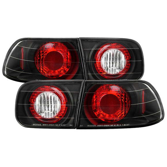 Spyder Honda Civic 92-95 2/4DR Euro Style Tail Lights Black ALT-YD-HC92-24D-BK