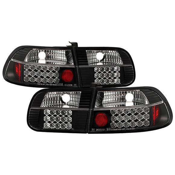 Spyder Honda Civic 92-95 3DR LED Tail Lights Black ALT-YD-HC92-3D-LED-BK