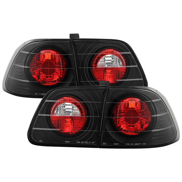 Spyder Honda Civic 99-00 4Dr Euro Style Tail Lights Black ALT-YD-HC99-4D-BK