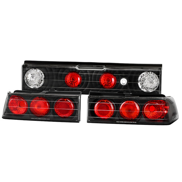 Spyder Honda CRX 88-91 Euro Style Tail Lights Black ALT-YD-HCRX88-BK