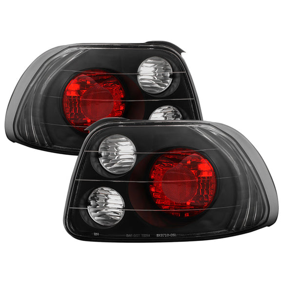 Spyder Honda Del Sol 93-97 Euro Style Tail Lights Black ALT-YD-HDS93-BK