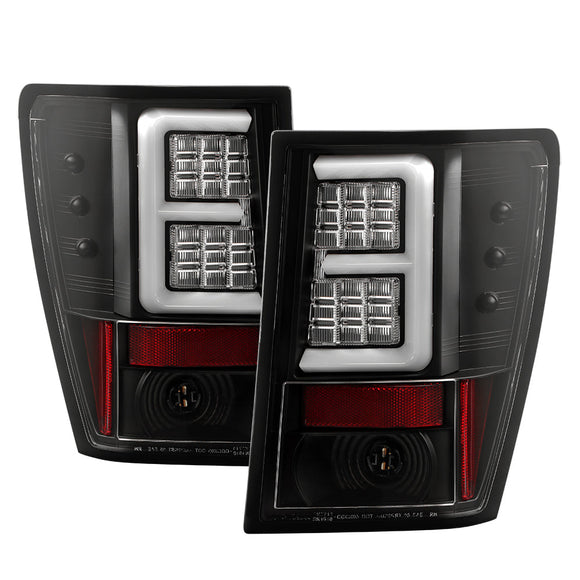 Spyder 07-10 Jeep Grand Cherokee Light Bar LED Tail Lights - Black ALT-YD-JGC07V2-LB-BK