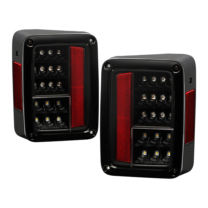 Spyder Jeep Wrangler 07-15 LED Tail Lights Black ALT-YD-JWA07-LED-BK