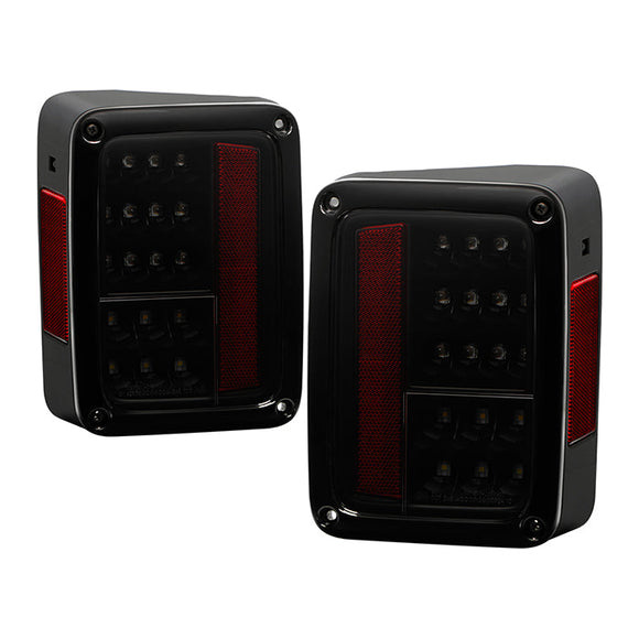 Spyder Jeep Wrangler 07-15 LED Tail Lights Black Smoke ALT-YD-JWA07-LED-BSM