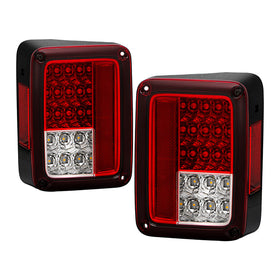 Spyder Jeep Wrangler 07-15 LED Tail Lights Red Clear ALT-YD-JWA07-LED-RC