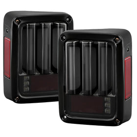Spyder 07-16 Jeep Wrangler Verison 2 Light Bar LED Tail Lights - Smoke (ALT-YD-JWA07V2-LBLED-BSM)
