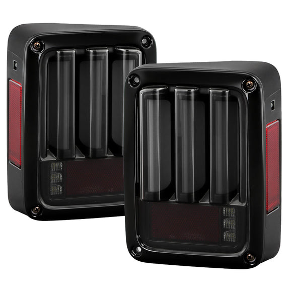 Spyder 07-16 Jeep Wrangler Verison 2 Light Bar LED Tail Lights - Smoke (ALT-YD-JWA07V2-LBLED-BSM)