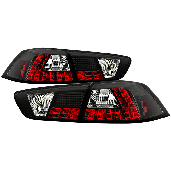Spyder Mitsubishi Lancer/Evolution X 08-14 LED Tail Lights Blk ALT-YD-MITEVO1008-LED-BK