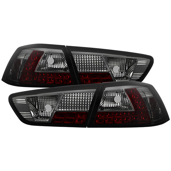 Spyder Mitsubishi Lancer/Evolution X 08-14 LED Tail Lights Smke ALT-YD-MITEVO1008-LED-SM