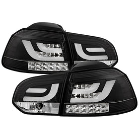 Spyder Volkswagen Golf/GTI 10-13 G2 Type With Light Bar LED Tail Lights Black ALT-YD-VG10-LED-G2-BK