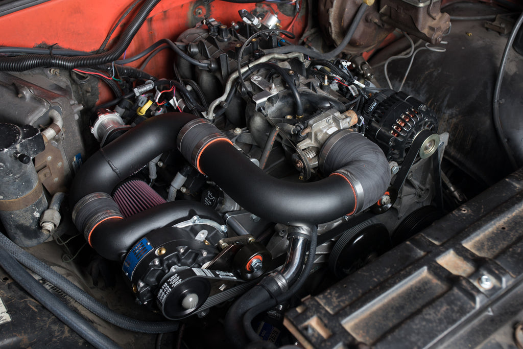 Vortech Tuner Kit. Carb. GM LS-Swap. Passenger Side. LS Truck FEAD w/V-3 SCi. Bl