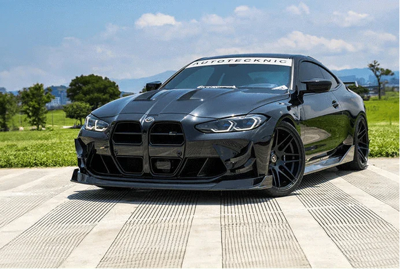AutoTecknic Dry Carbon Motorsports Front Aero Lip - BMW G80 / G82/ G83 / M3 / M4 | ATK-BM-0709-DCG