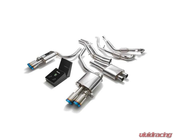 ARMYTRIX Valvetronic Exhaust System Audi S4 | S5 3.0L V6 Turbo B9 Non-OPF 2017-2023 - True Titanium Blue