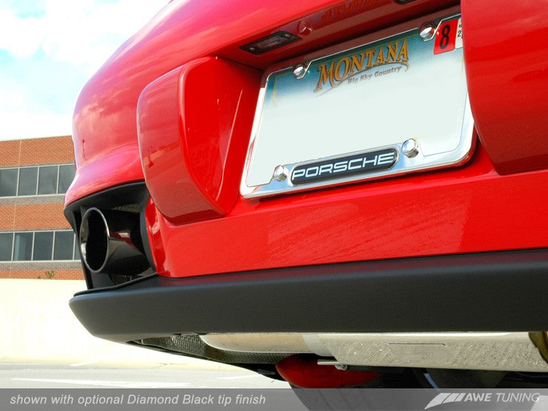 AWE Performance Muffler with 200 Cell Cats for 997 GT2 - Diamond Black Tips