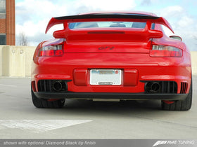AWE Performance Muffler with 200 Cell Cats for 997 GT2 - Diamond Black Tips - 0