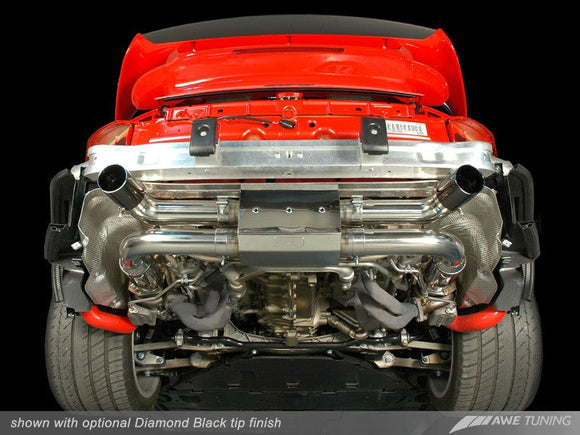 AWE Performance Muffler with 200 Cell Cats for 997 GT2 - Diamond Black Tips