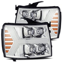 AlphaRex 07-13 Chevy 1500HD NOVA LED Proj Headlights Plank Style Chrm w/Activ Light/Seq Signal-1