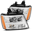 AlphaRex 07-14 Chevy Tahoe PRO-Series Projector Headlights Plank Style Chrome w/Activation Light-1